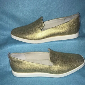 FRANCO SARTO “BOSTON “ slip on grip sole loafers metallic gold NEW size 10M